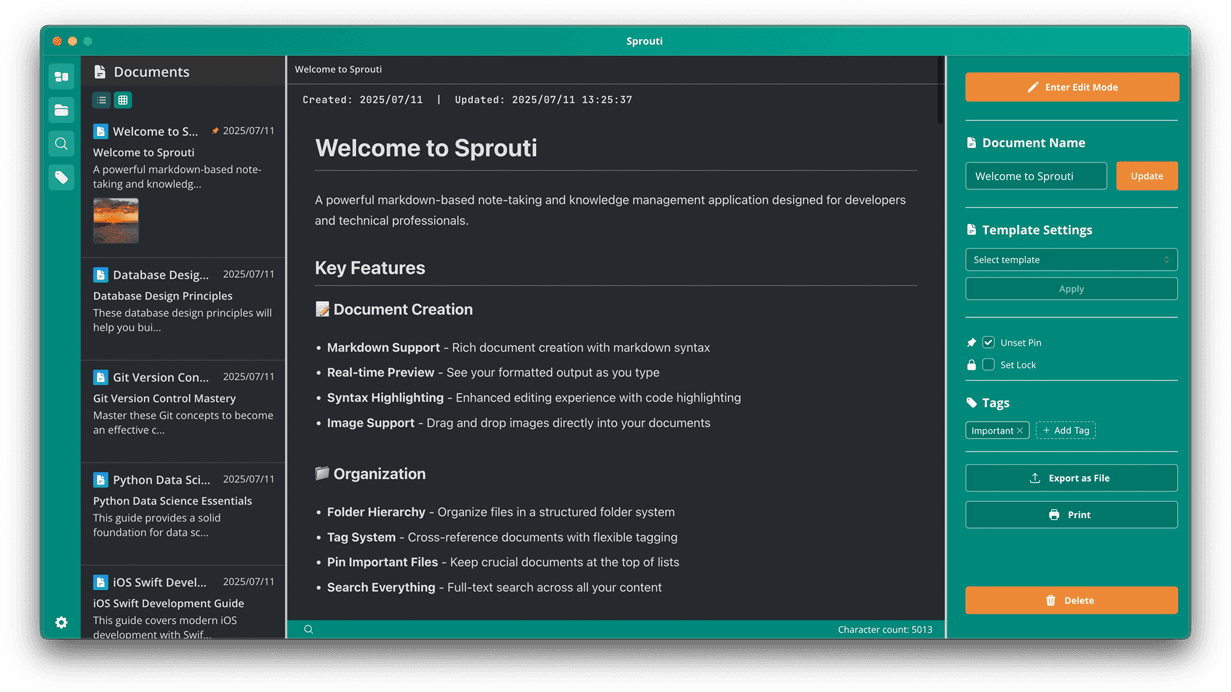 Sprouti App Interface